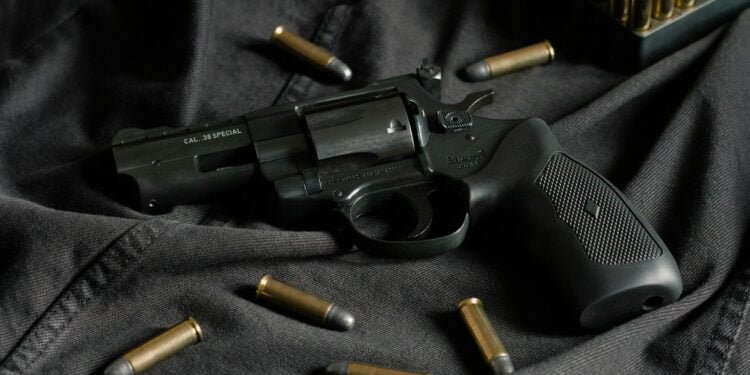 black and silver revolver pistol